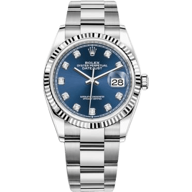 Rolex Datejust 36 Stainless Steel / Fluted / Blue-Diamond / Oyster 126234-0038