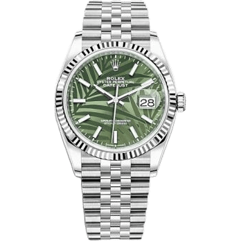 Rolex Datejust 36 Stainless Steel / Fluted / Green - Palm / Jubilee 126234-0047
