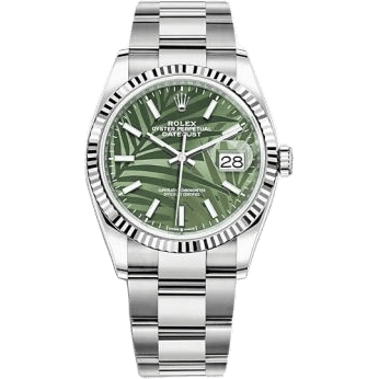 Rolex Datejust 36 Stainless Steel / Fluted / Green - Palm / Oyster 126234-0048