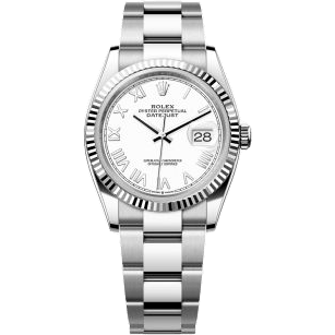 Rolex Datejust 36 Stainless Steel - Fluted / White Roman / Oyster 126234-0062