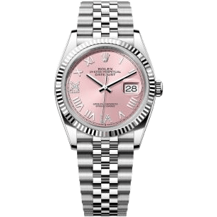 Rolex Datejust 36 Stainless Steel - Fluted / Pink Roman Diamond / Jubilee 126234-0065
