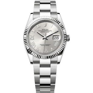 Rolex Datejust 36 Stainless Steel - Fluted / Silver Roman Diamond / Oyster 126234-0068