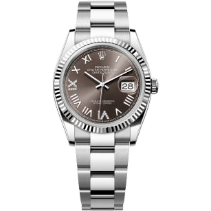 Rolex Datejust 36 Stainless Steel - Fluted / Dark Grey Roman Diamond / Oyster 126234-0072