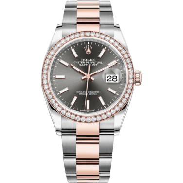 Rolex Datejust 36 Stainless Steel / Everose / Diamond / Slate / Oyster 126281RBR-0002