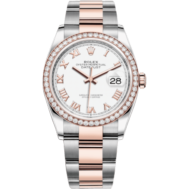 Rolex Datejust 36 Stainless Steel / Everose / Diamond / White Roman / Oyster 126281RBR-0004