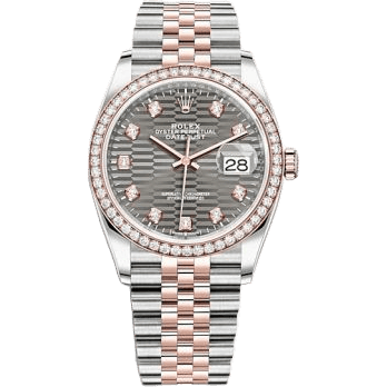 Rolex Datejust 36 Stainless Steel / Everose / Diamond / Slate - Fluted - Diamond / Jubilee 126281RBR-0029