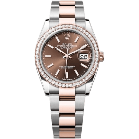 Datejust 36 Stainless Steel - Everose - Diamond / Chocolate / Oyster