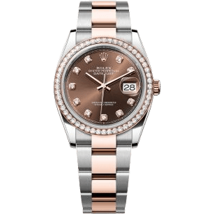Rolex Datejust 36 Stainless Steel - Everose - Diamond / Chocolate - Diamond / Oyster 126281RBR-0042