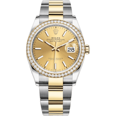 Rolex Datejust 36 Stainless Steel / Yellow Gold / Diamond / Champagne / Oyster 126283RBR-0002