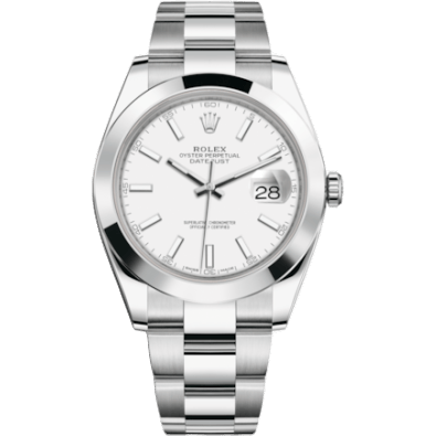 Rolex Datejust 41 Stainless Steel Smooth / Oyster / White 126300-0005