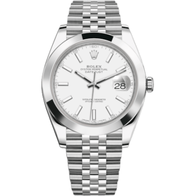 Rolex Datejust 41 Stainless Steel Smooth / Jubilee / White 126300-0006