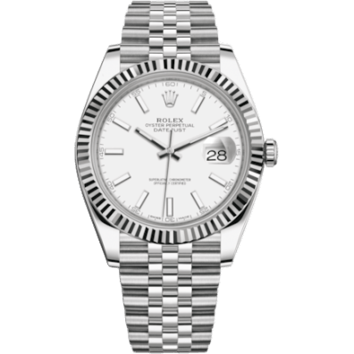 Rolex Datejust 41 Stainless Steel Fluted / Jubilee / White 126334-0010
