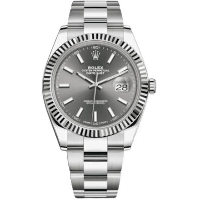 Rolex Datejust 41 Stainless Steel Fluted / Oyster / Dark Rhodium 126334-0013
