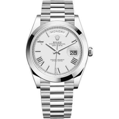 Day-Date 40 Platinum / White - Roman
