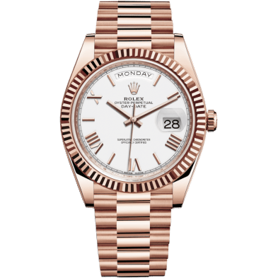 Day-Date 40 Everose / White - Roman