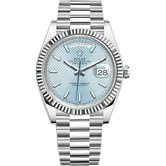 Day-Date 40 Platinum - Fluted / Ice Blue