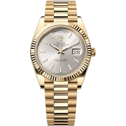 Rolex Day-Date 40 Yellow Gold - Fluted / Silver 228238-0066