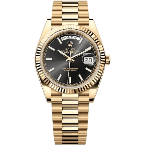 Rolex Day-Date 40 Yellow Gold - Fluted / Black 228238-0067