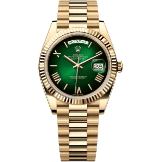 Rolex Day-Date 40 Yellow Gold - Fluted / Green - Ombré 228238-0069