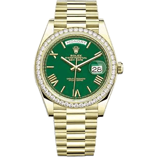 Rolex Day-Date 40 Yellow Gold - Diamond / Green - Roman 228348RBR-0040