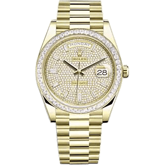 Rolex Day-Date 40 Yellow Gold - Baguette / Paved 228398TBR-0036