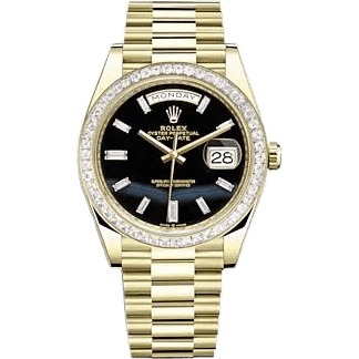Rolex Day-Date 40 Yellow Gold - Baguette / Onyx 228398TBR-0038