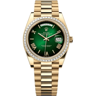 Rolex Day-Date 40 Yellow Gold - Baguette / Green Ombré 228398TBR-0042