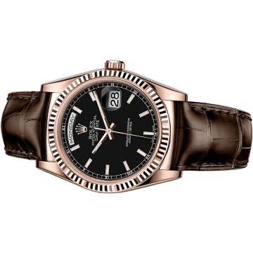 Rolex Day-Date 36 Everose / Strap / Black 118135-0078