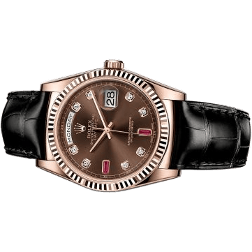 Rolex Day-Date 36 Everose / Strap / Chocolate Diamonds Rubies 118135-0087