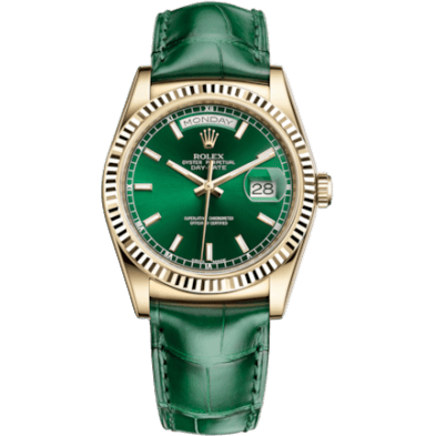 Rolex Day-Date 36 Yellow Gold / Strap / Green 118138-0003