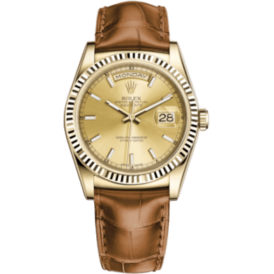 Rolex Day-Date 36 Yellow Gold / Strap / Champagne 118138-0073