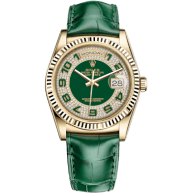Rolex Day-Date 36 Yellow Gold / Strap / Green Arabic 118138-0102