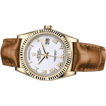 Rolex Day-Date 36 Yellow Gold / Strap / White Roman 118138-0117