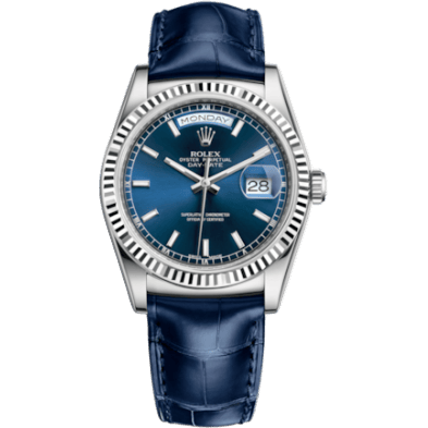 Rolex Day-Date 36 White Gold / Strap / Blue 118139-0004