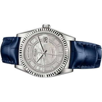 Rolex Day-Date 36 White Gold / Strap / MOP Carousel 118139-0077