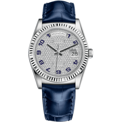 Day-Date 36 White Gold / Strap / Paved