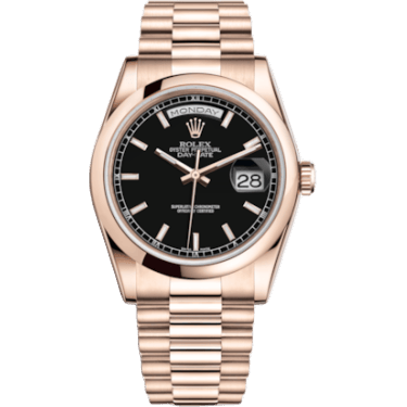 Day-Date 36 Everose Domed / President / Black