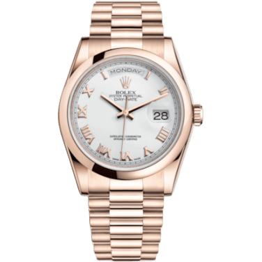 Day-Date 36 Everose Domed / President / White Roman