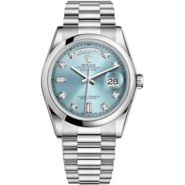Rolex Day-Date 36 Platinum Domed / President / Ice Blue Diamond 118206-0036