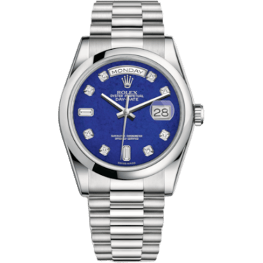 Rolex Day-Date 36 Platinum Domed / President / Lapis 118206-0118
