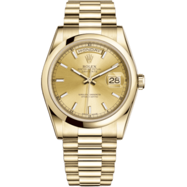 Rolex Day-Date 36 Yellow Gold Domed / President / Champagne 118208-0062