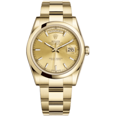 Rolex Day-Date 36 Yellow Gold Domed / Oyster / Champagne 118208-0097