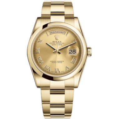 Rolex Day-Date 36 Yellow Gold Domed / Oyster / Champagne 118208-0105