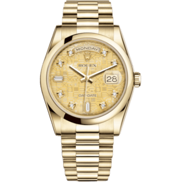 Rolex Day-Date 36 Yellow Gold Domed / President / Champagne MOP Computer 118208-0109