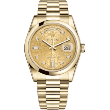 Rolex Day-Date 36 Yellow Gold Domed / President / Champagne Computer 118208-0117