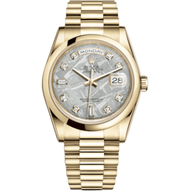 Rolex Day-Date 36 Yellow Gold Domed / President / Meteorite 118208-0119