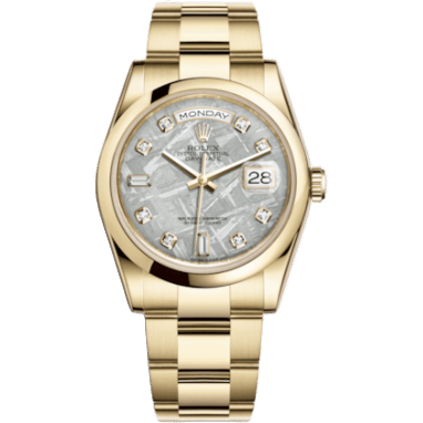 Rolex Day-Date 36 Yellow Gold Domed / Oyster / Meteorite 118208-0134