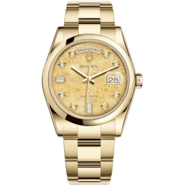 Rolex Day-Date 36 Yellow Gold Domed / Oyster / Champagne MOP Computer 118208-0138