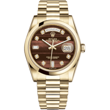 Rolex Day-Date 36 Yellow Gold Domed / President / Bull's Eye 118208-0332