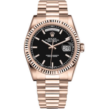 Day-Date 36 Everose Fluted / President / Black